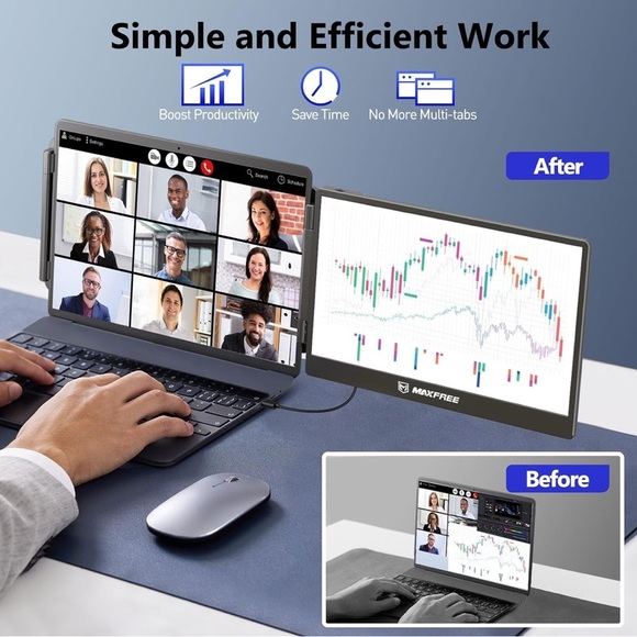 Maxfree Dual Screen Laptop Monitor (072) - Picture 2 of 7